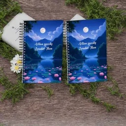 kg Serenity Moon Lake Design Notebook A5 Diary Unruled 144 Pages image 1