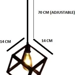 areezo Black Cube Shape Modern Design Hanging Pendant Ceiling Lamp Light for Home,Dining Room,Bedroom,Living Room,Office Decor (Bulb Not Included) (Pack of 4) Pendants Ceiling Lamp image 5