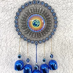 bloomplex 5 Bells evil eye Wind Chimes for Home Positive Energy Steel Feng Shui Bell image 1