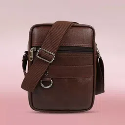 Brown Men & Women Sling Bag SM_Mini Bag For Men And Women-image-5