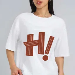 vastra Women Solid Round Neck Cotton Blend White T-Shirt-picture-11