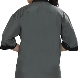 fabuniforms Women Regular Fit Solid Mandarin Collar Formal Shirt image 2