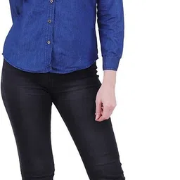 houseofcommon Women Regular Fit Solid Button Down Collar Casual Shirt image 5