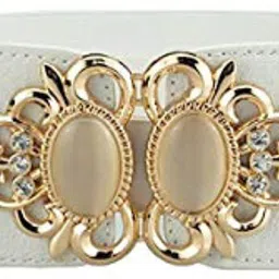 redhorns Women Casual, Evening, Formal, Party White Artificial Leather, Fabric Belt-picture-11