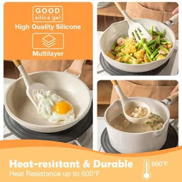 vidhyadevam Silicone Solid Turner, Non-Stick & Heat Resistant Spatula for Cooking Non-Stick Spatula image 5