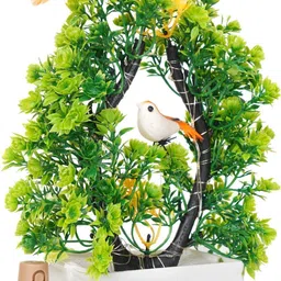 poka Artificial Plants With Birds & Light For Room , Home, Bedroom, Office & Wedding. Bonsai Wild Artificial Plant with Pot image 4