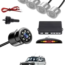 zplus Car Parking Sensors - Set of 4 with Reverse Parking Camera (Silver)-239 Safety of Passengers/Car One Alarm Kit-2193 Parking Sensor-picture-36