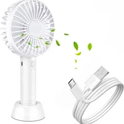 Wilo Portable Hand Fan - Powerful Brushless Motor Small Fan, 3-Speeds, USB Fan USB Rechargeable Mini Fan with Standing Holder Handy Base For Home Office Mini USB Fan-image-94