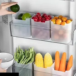 c7gangani 6 PCS Food Storage Container Fridge Box basket Plastic Fruit & Vegetable Basket-picture-19