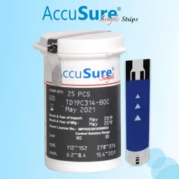AccuSure Simple Glucometer Test Strips, Pack of 1 | 25 Glucometer Strips 25 Glucometer Strips image 3