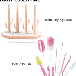 dakos Baby Bottle Drying Rack with Bottle Cleaning Brush, Drying Rack Stand image 2