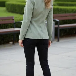 excent Fur Tweed Solid Coat For Women image 3