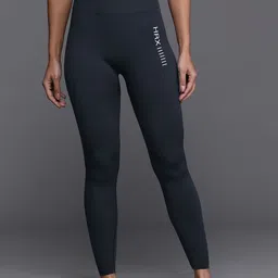 hrx by hrithik roshan Solid Women Blue Tights image 2