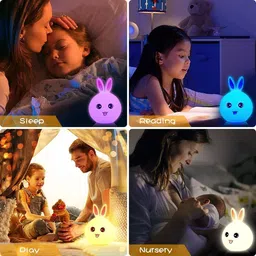 sarang Night Lamp For Kids,Silicone Cute Little Rabbit LED Table Lamp Night Lamp image 5