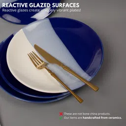 the white space living Pack of 4 Ceramic 'Sky & sea' Ceramic Dinner Plate Matte Finish Set of 4-10 Inch Dinner Set image 3