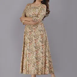 houseofcommon Floral Print Viscose Rayon Stitched Anarkali Gown image 3