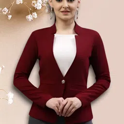 mabish Fleece Solid Coat For Women-picture-14