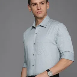 raymond Men Regular Fit Self Design Formal Shirt image 4