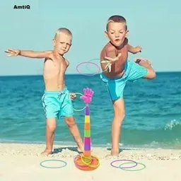 amtiq 2 in 1 Ring Toss Game | Shape Sorter Color Recognition Aim and Strike Game image 5