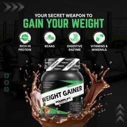 powerlift Weight Gainer with Shaker, added Multivitamin & Minerals Weight Gainers/Mass Gainers image 3