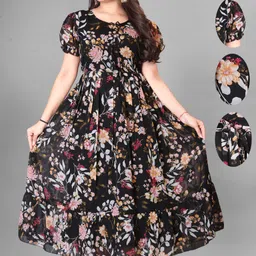 Women Maxi Multicolor Full Length Dress-image-98