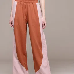 roadster Women Colorblock Red Track Pants-picture-10