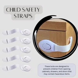 life zest Best Child Safety Locks for Main Door, Drawer & Fridge (5 pcs) Child Safety Strap Lock image 1
