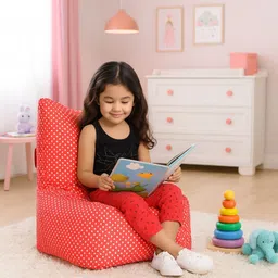 style homez Large CANVAS CLASSIC CHAIR, Cotton Star Printed Bean Bag Chair With Bean Filling image 2