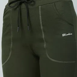 blinkin Women Solid Dark Green Track Pants image 5