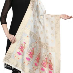 rrk Art Silk Woven Black Women Dupatta-picture-20