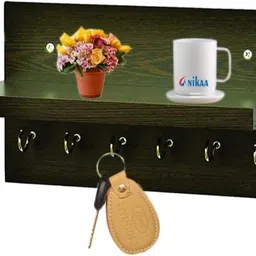 smart shoppee WOODEN KEY HOLDER FOR WALL Wood Key Holder-picture-14