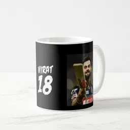 v kraft "virat kohli " photo beautiful white Ceramic with Handle-Perfect Gift to Anyone On Any Occasion | Coffee & Tea Cup | Pack of 1 Ceramic Coffee Mug image 2