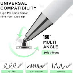 iAccessories 2 Way Universal Capacitive Fine Point Silicon Disc with Round Fiber Bar Tips Stylus image 3