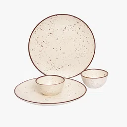 yourowndcor Pack of 4 Ceramic Elegant White Ceramic Handcrafted Dinner set of 4 Pieces Dinner Set image 3