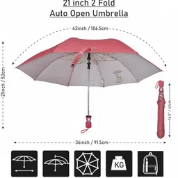 stag 21 Inches 2 Fold Automatic Open type Polyester Umbrella image 4