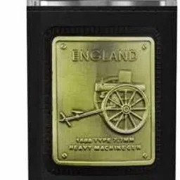 brunzo England Design Covered Leather Around Stainless Steel Hip Flask with Funnel Stainless Steel Hip Flask image 2