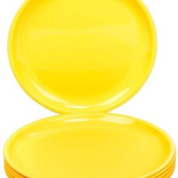 everbuy Best quality branded microwave, dishwasher and freezer safe full size polypropylene dinner plates for party and daily use (set of six yellow plates) Dinner Plate-picture-9