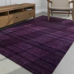 Purple Striped Wool 4 ft X 6 ft Flat Weave Dhurrie-image-38