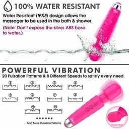 queryzen Cordless Body Massager with 20 Modes & 8 Speed Vibration Modes & Water Resistant image 3