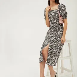 harpa Women A-line Multicolor Midi/Calf Length Dress image 4