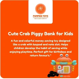 pumpkin toys Pumpkin Toy Crab Piggy Bank (Pink) image 4