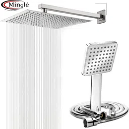 Mingle Ultra Slim Shower 8 Inch With 21 inch Square Arm (MEGA Hand Shower) Rain Shower Rainfall-picture-27