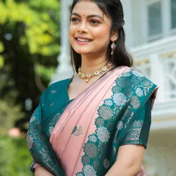 cosbila fashion Woven Banarasi Silk Blend Saree image 1