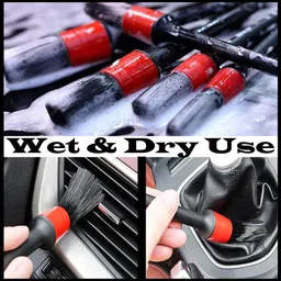 ccmm Universal Red/Black Wet & Dry Cleaning Brushes Set Of 5 For Car-55 Wet and Dry Duster Set image 3