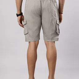 ho bindaass Solid Men Grey Cargo Shorts image 3