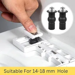 nalkaar Top Fix Toilet Seat Cover Hinges With Rubber Bush And Bracket Type Clamp Fit Toilet Seat Lid Lock image 3