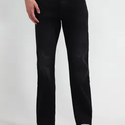 Men Boot-Leg Mid Rise Black Jeans-image-67