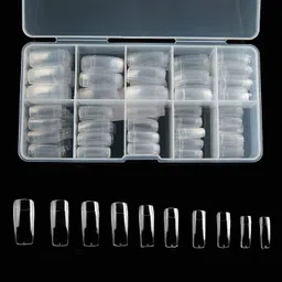 onemy Artificial Nail Set White with Transparent Nails Women & girls image 3