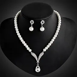 yellow chimes Alloy Silver White, Silver Jewel Set-picture-29