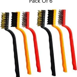 divyanshi 6-Piece Mini Wire Brush Set–tackle Tough Cleaning Jobs with Steel, Nylon, Brass Handle Scratch Brush image 1
